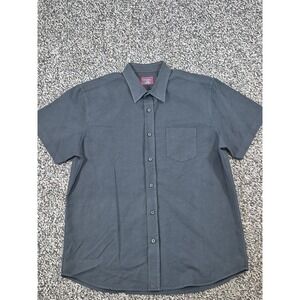 UNTUCKit Mens Short Sleeve Button Up Solid Black Shirt Size Large